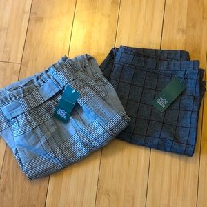 NWT Lot of 2 White Fable Pants Sz XL Plaid